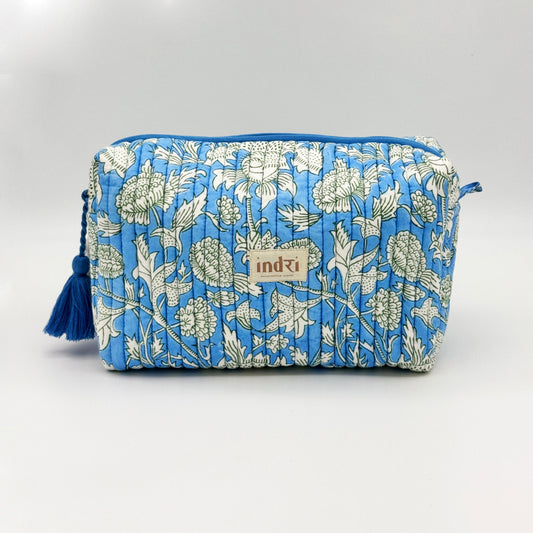 Azure Bloom Waterproof Lining Wash Bag