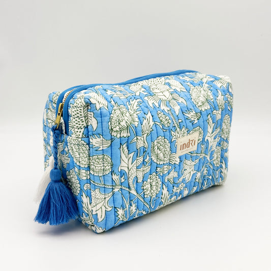 Azure Bloom Waterproof Lining Wash Bag