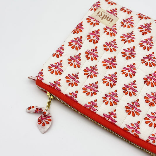 Coral Bloom Flat Pouch