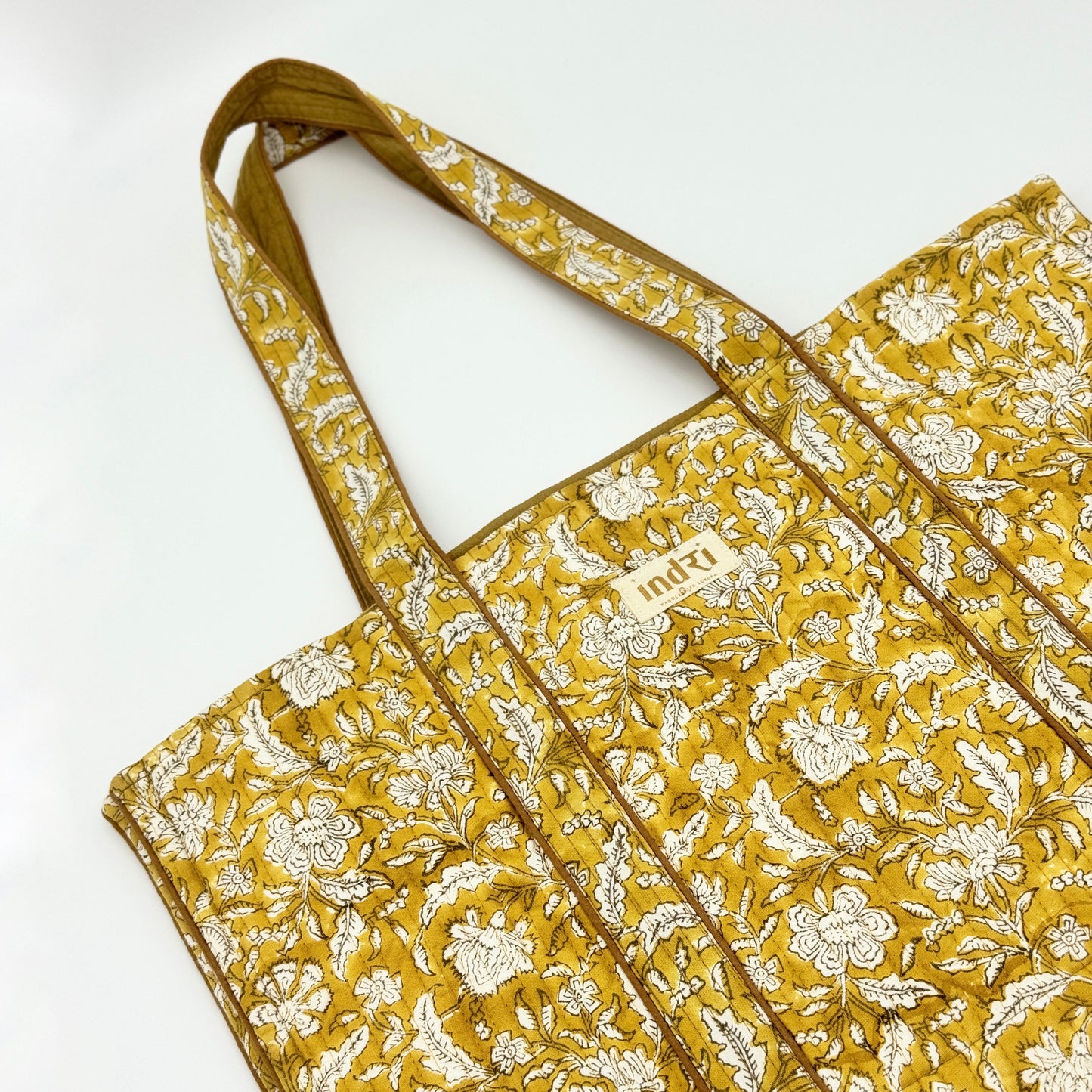 Mustard Quilted Tote Bag
