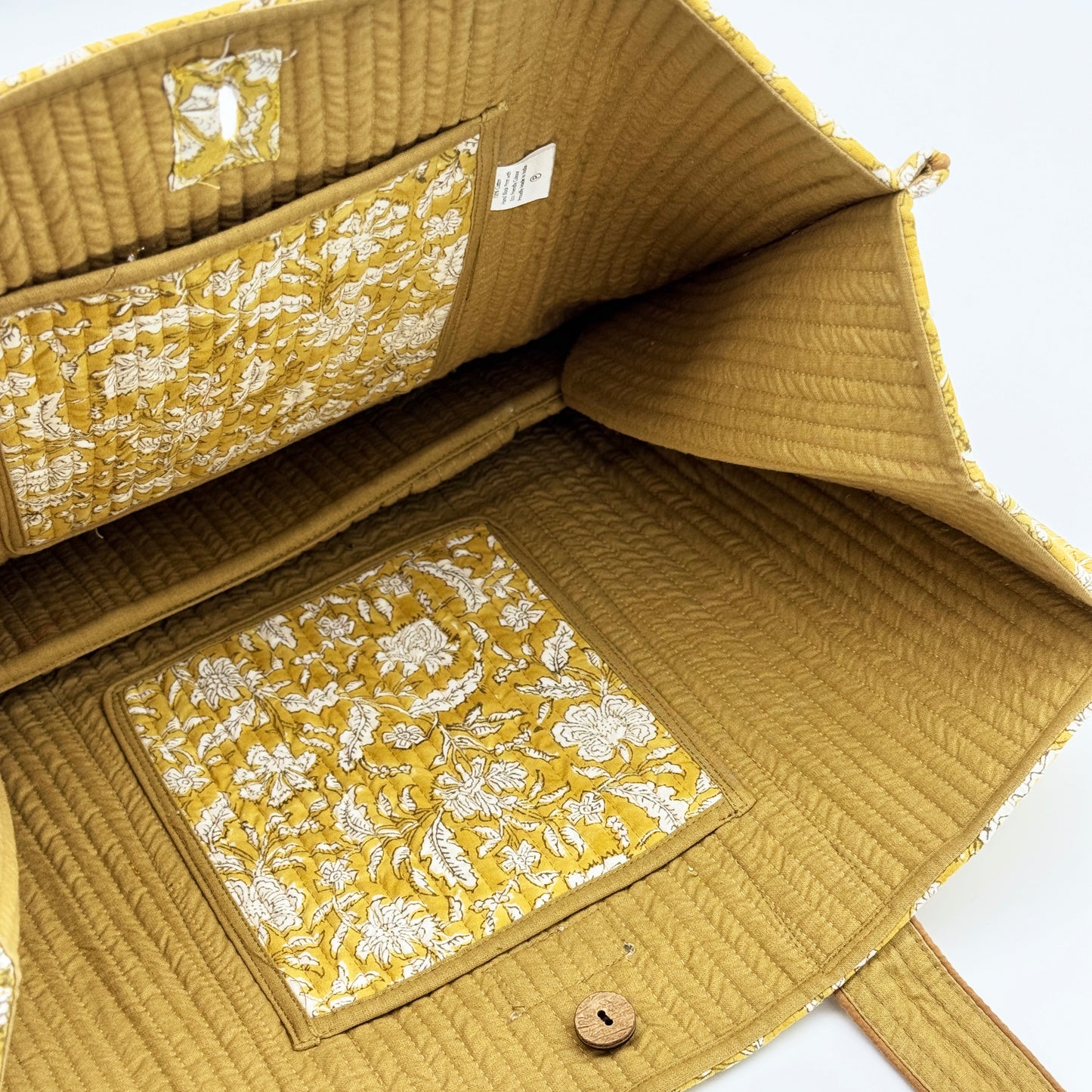 Mustard Quilted Tote Bag