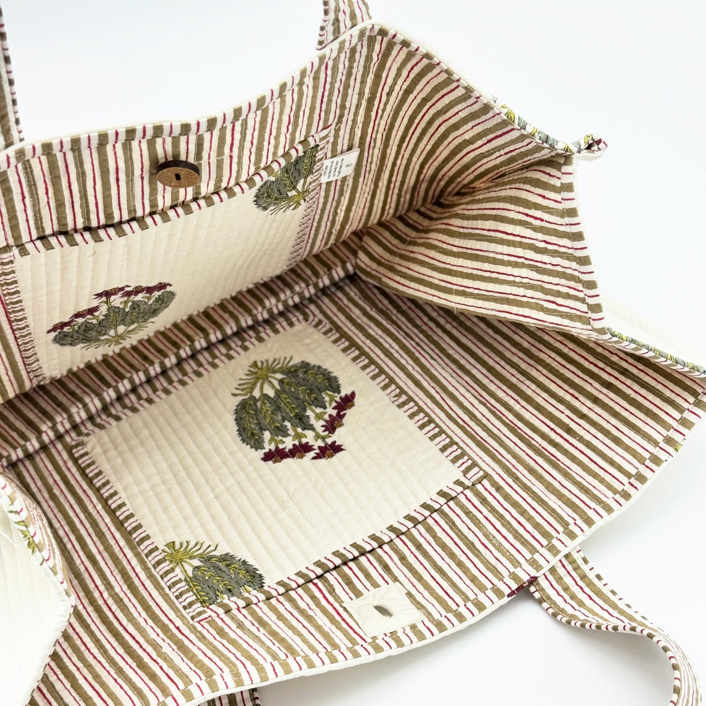Red Carnation Quilted Tote Bag