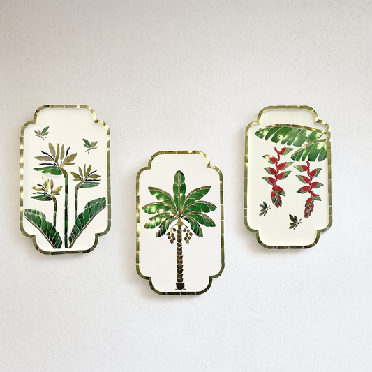 Shimmering Palm Tree Mirror Mosaic – Thikri Mirror Mosaic