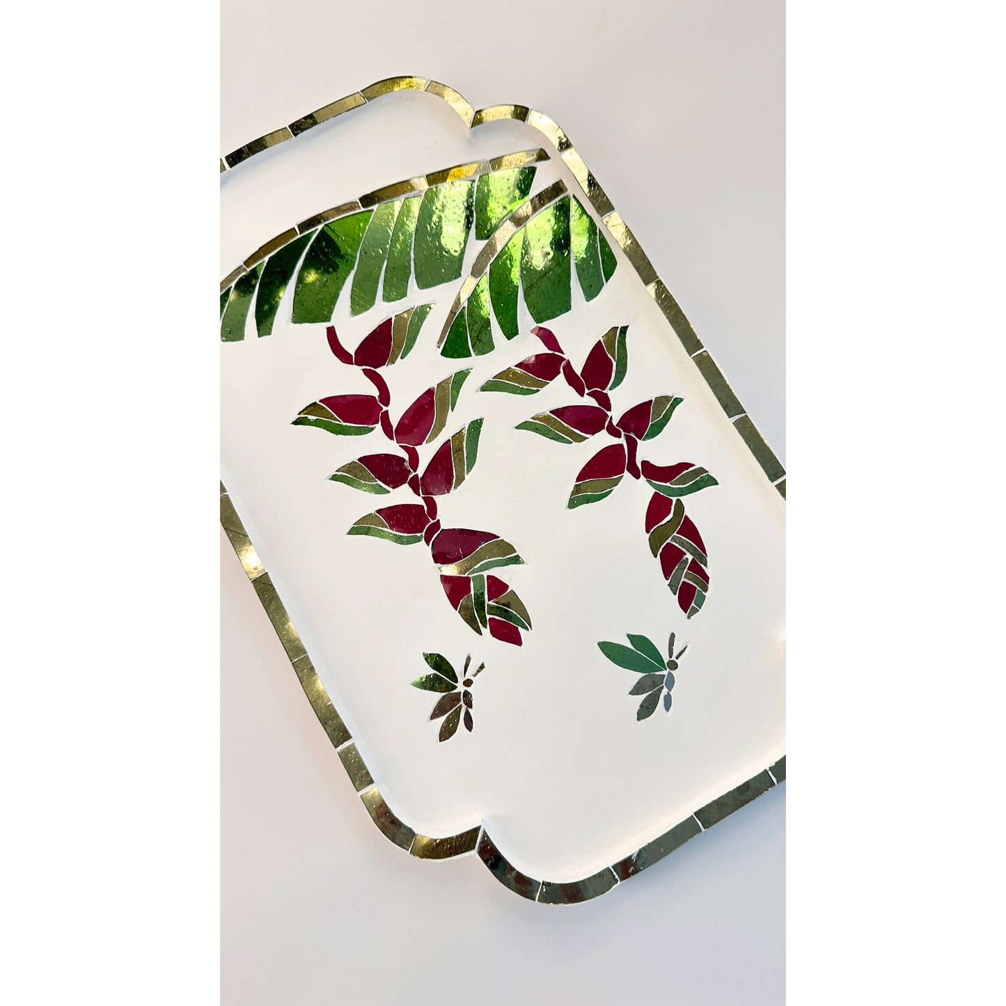 Exquisite Handcrafted Heliconia Thikri Mirror Mosaic