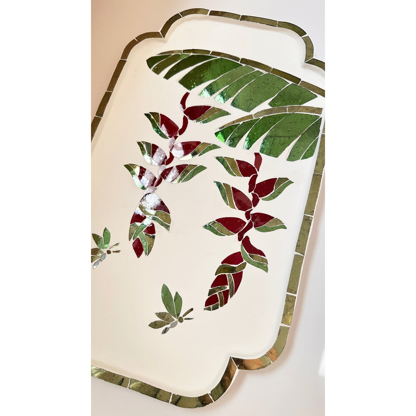 Exquisite Handcrafted Heliconia Thikri Mirror Mosaic