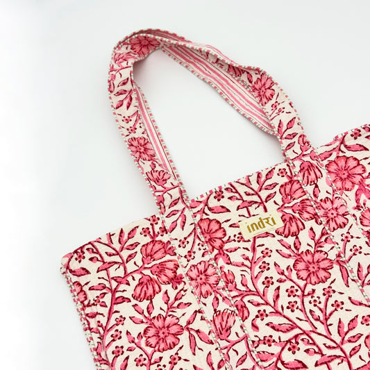 Blush Quilted Tote Bag