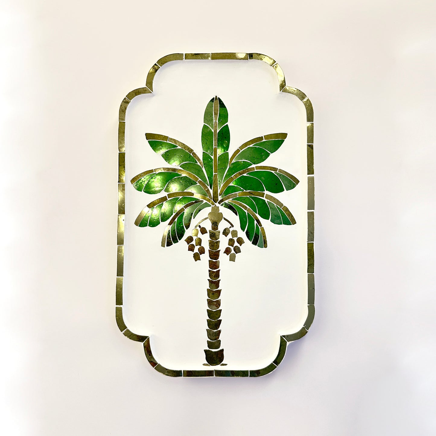 Shimmering Palm Tree Mirror Mosaic – Thikri Mirror Mosaic