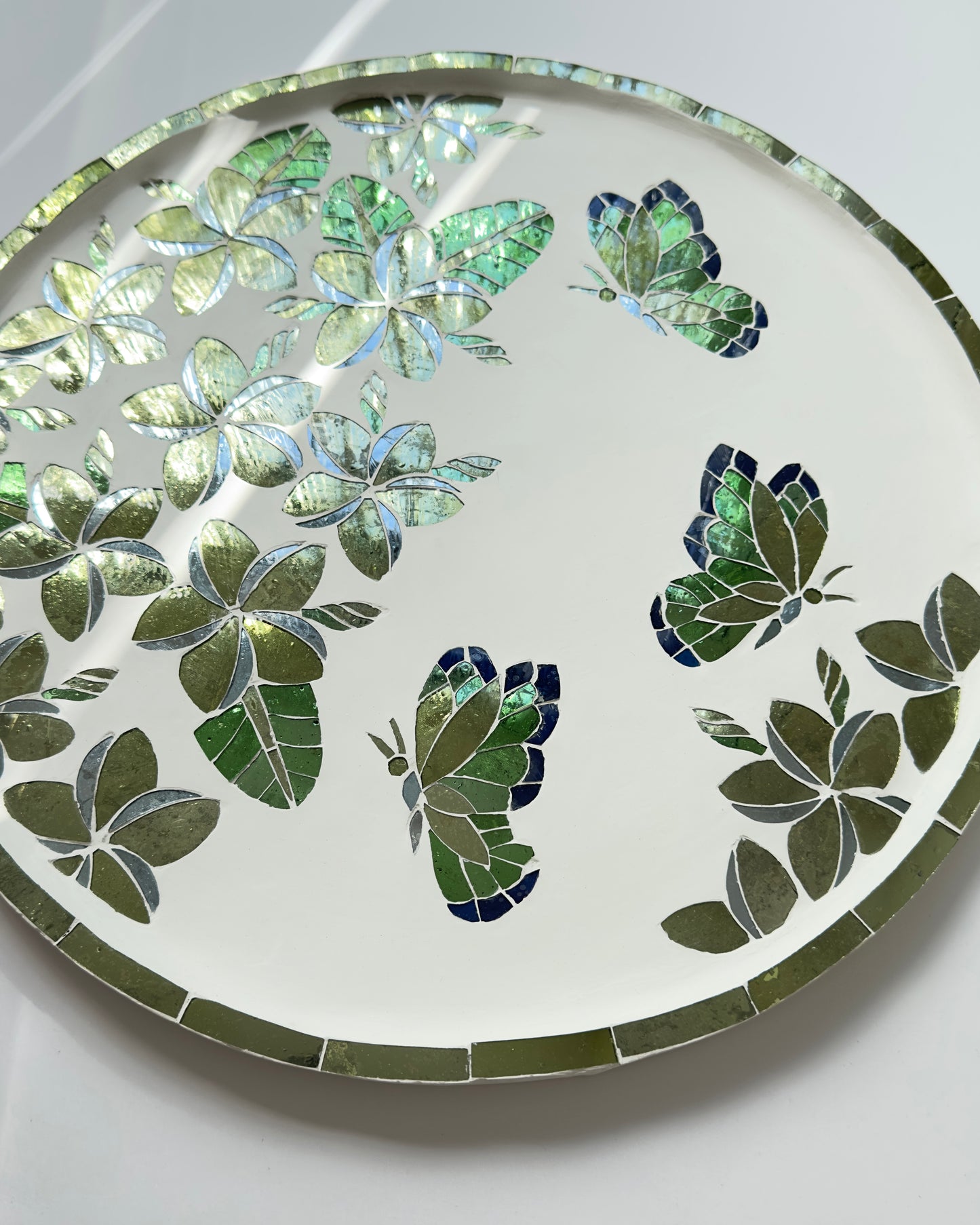 Frangipani Butterfly Garden Thikri Mirror Mosaic