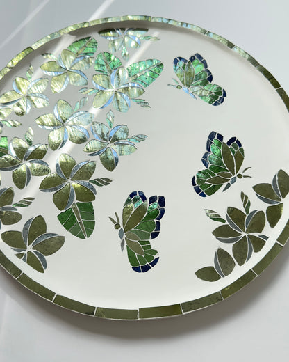 Frangipani Butterfly Garden Thikri Mirror Mosaic