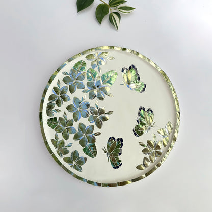 Frangipani Butterfly Garden Thikri Mirror Mosaic