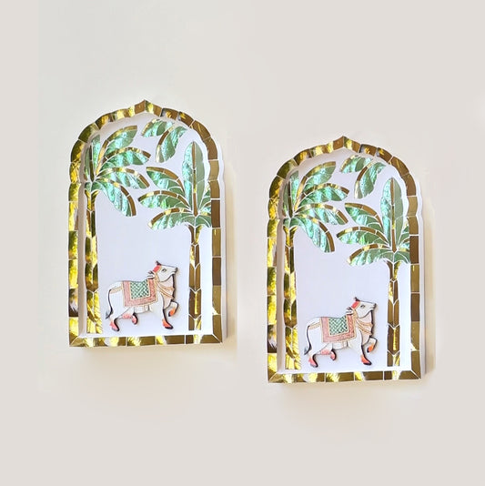 Kamdhenu Thikri Mirror Mosaic (Set of 2) Made-To-Order